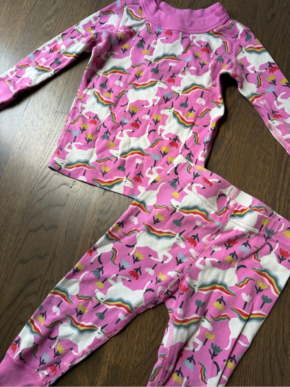 Hanna Andersson Pink Unicorn Pattern Pajama Set